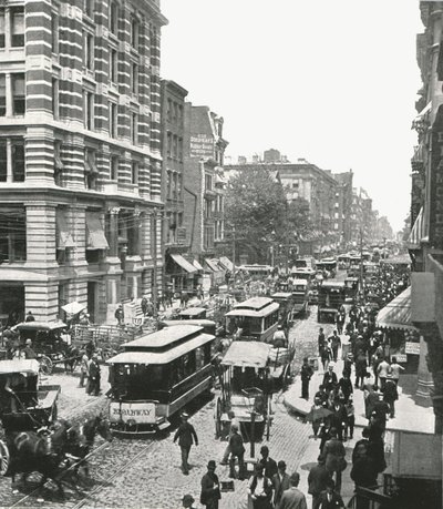 ブロードウェイ、ニューヨーク、アメリカ合衆国、1895。 作： Unbekannt