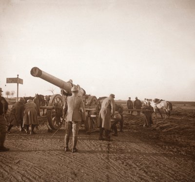 重砲を分解、ソンム、フランス北部、c1914-c1918 作： Unbekannt