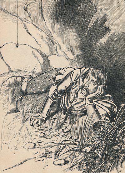 クモを見るブルース、c1907 作： Unbekannt