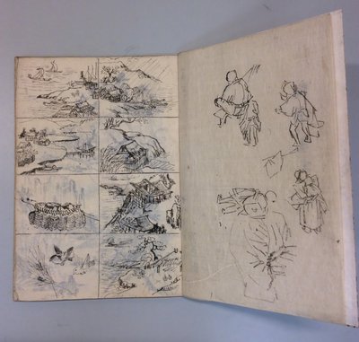 人生と絵画の後に描かれた筆とインクのドローイング、1895年。 作： Unbekannt