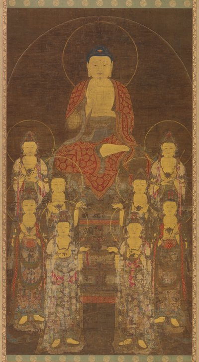 阿弥陀如来阿弥陀如来と八大菩薩、高麗後期、14世紀半ば～後半。 作： Unbekannt