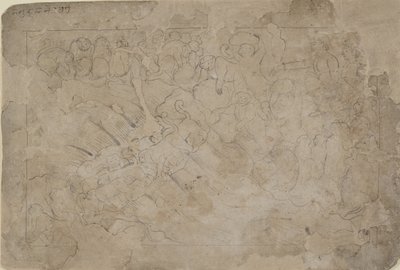 ランカへの橋の建設、18 世紀半ば。 作： Unbekannt