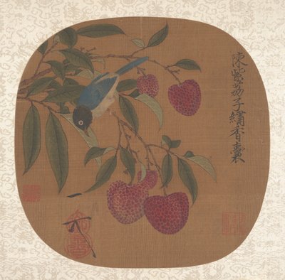 紫色のライチの束。 作： Unbekannt