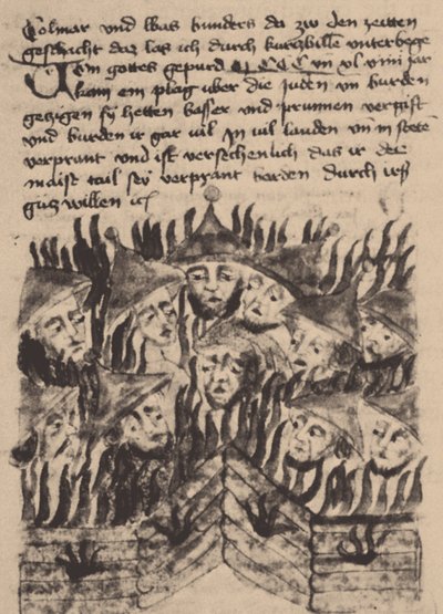 プラハでのユダヤ人の燃焼と殺害 作： Unbekannt