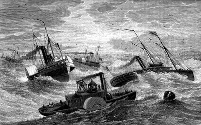 1861年から1862年にノースカロライナ州ハッテラスバーを横断するバーンサイド探検隊c1880 作： Unbekannt