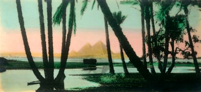 カイロ：ギザピラミッドのInondation、c1918-c1939。 作： Unbekannt