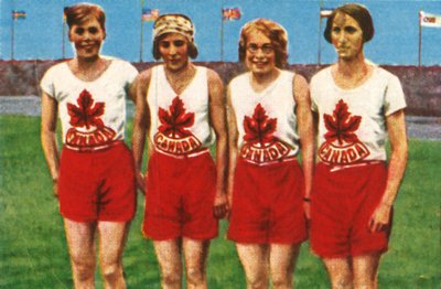 カナダのチーム、女子4 x 100メートルリレー、1928年。 作： Unbekannt