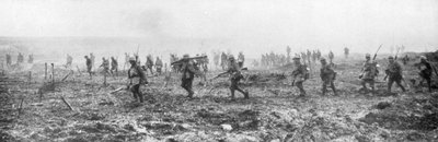 1917年4月9日、フランスのビミー、フランス、第一次世界大戦、無人の土地にカナダの軍隊 作： Unbekannt