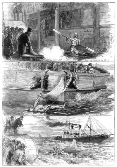 キャプテンボイトンの海峡を渡る航海、1875 作： Unbekannt