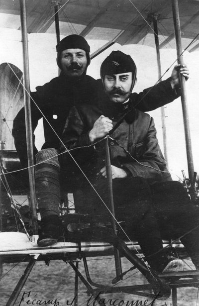 マルコネット艦長とフェカント中尉、フランス軍の飛行士、c1910 作： Unbekannt