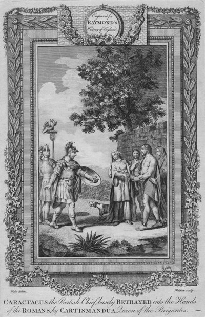 Caractacusイギリスの最高責任者、Cartismandua、c1787によって基本的にローマ人の手に裏切られた 作： Unbekannt