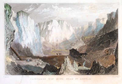 カーグレイズ錫鉱山、セントオーステルの近く、イングランド、コーンウォール、c1825、1837 作： Unbekannt
