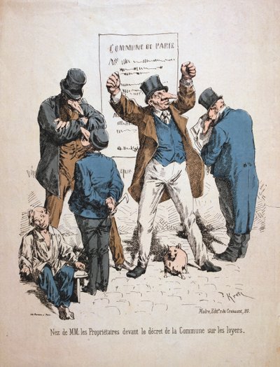 所有者の風刺画、パリコミューン、1871年。 作： Unbekannt
