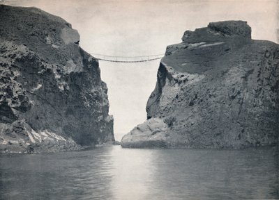 キャリックアリード-裂け目を渡るロープブリッジ、1895 作： Unbekannt