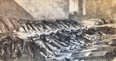 パリコミューンの犠牲者、1871年。 作： Unbekannt