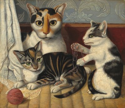 猫と子猫、c。 18721883. 作： Unbekannt