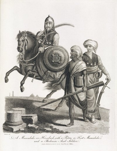 1804年、マムルーク騎兵とベドウィン歩兵の兵士たち 作： Unbekannt
