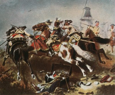 1936年、1757年11月5日、ロスバッハでの騎兵隊の交戦。 作： Unbekannt