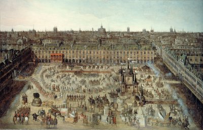 1612年、ルイ13世とアンヌ・ドートリッシュの結婚契約の祝賀会。 作： Unbekannt