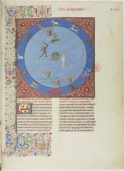 天球、惑星、干支。物事の性質の書からのサムネイルc。 1480。 作： Unbekannt