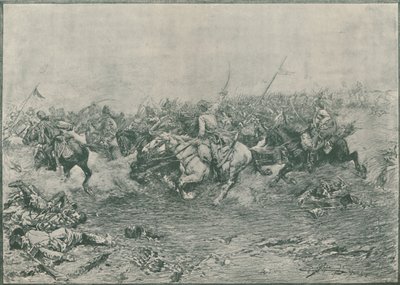 1800年、1896年のマレンゴの戦いでの第12騎兵の突撃。 作： Unbekannt