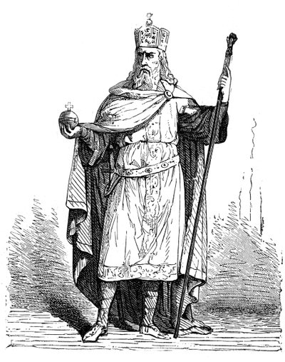 フランク王とローマ帝国皇帝、シャルルマーニュ、8世紀後半〜9世紀初頭1882〜1884年 作： Unbekannt