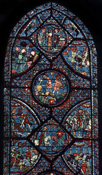 シャルルマーニュウィンドウ、シャルトル大聖堂、フランス、c1225 作： Unbekannt