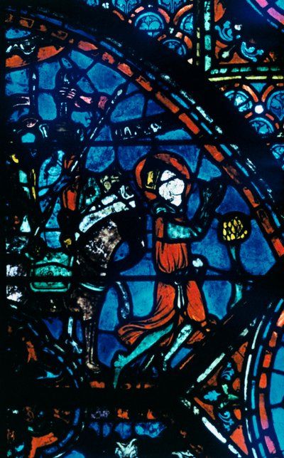 シャルルマーニュの祈り、ステンドグラス、シャルトル大聖堂、フランス、c1225 作： Unbekannt