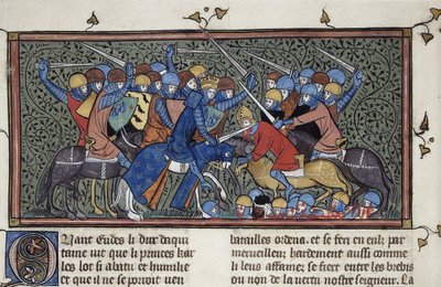 トゥールの戦いでのシャルル・マルテル（1332-1350年頃）。 作： Unbekannt