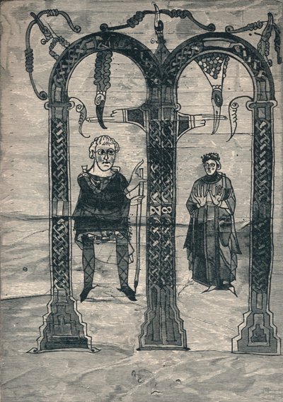 チャールズ大王とその妻、初期の肖像画の後、c775、1907 作： Unbekannt