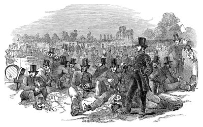チャーティストアジテーション、ボナーズフィールドの警察、1848年、1900年 作： Unbekannt