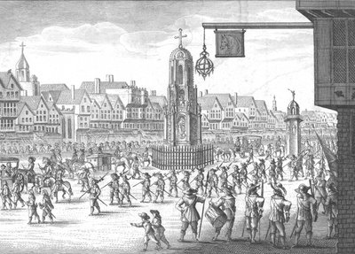 チープサイド、クロスアンドコンジット、1638年、1809年。 作： Unbekannt