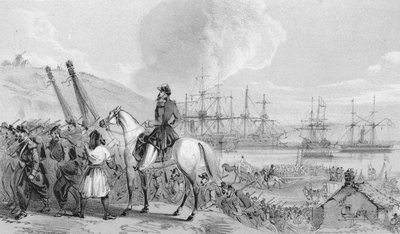 チャーソン-コサック湾。フランスの着陸場所と停車場、c1850s。 作： Unbekannt