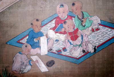 遊ぶ子供たち、日本画、18世紀 作： Unbekannt