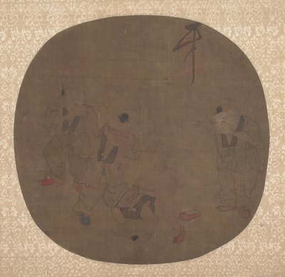 遊んでいる中国の子供たち。 作： Unbekannt