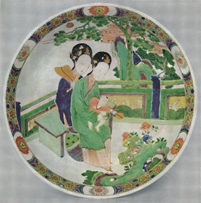 中国の磁器皿、ファミーユヴェルテ。カンシーの時代、1662-1722、1928 作： Unbekannt