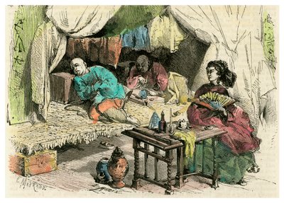 中国のアヘン喫煙者、19世紀 作： Unbekannt