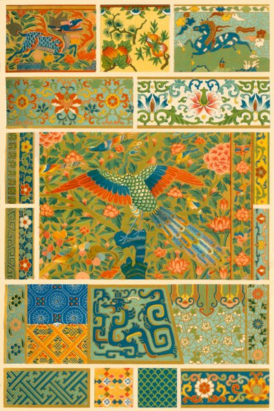 中国の絵画、織物、刺繍、七宝焼き、1898 年。 作： Unbekannt
