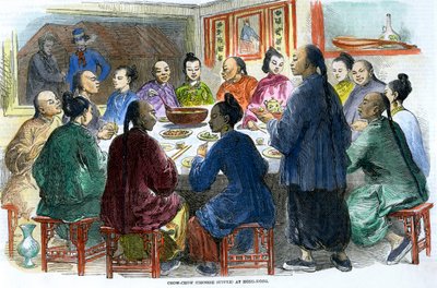 香港でのチャウチャウ中華夕食、c1875 作： Unbekannt