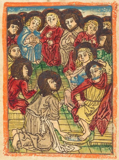 使徒たちの足を洗うキリスト、c。 1480年。 作： Unbekannt