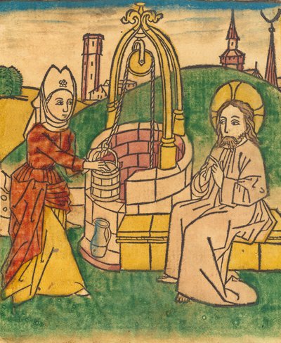 キリストとサマリアの女、おそらく1485年。 作： Unbekannt