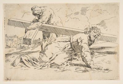 十字架を背負ったキリストは、カンタリーニに倣う。 1637-1639以降。 作： Unbekannt