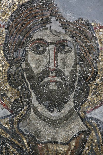 イスラエルのエルサレムにある聖墳墓教会のゴルゴダ礼拝堂にあるキリストのモザイク画 作： Unbekannt