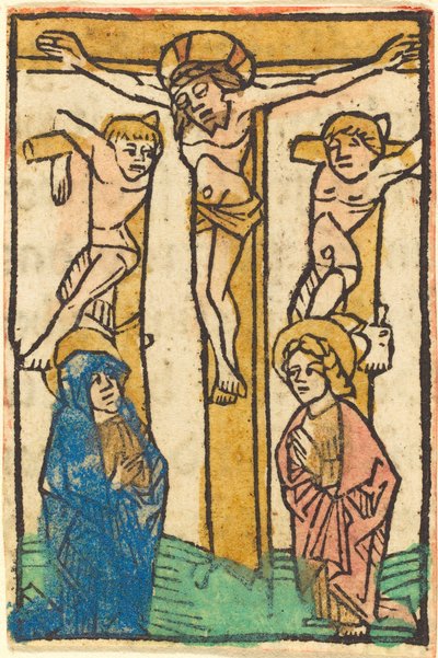 2人の盗賊の間の十字架上のキリスト、c。 1475年。 作： Unbekannt