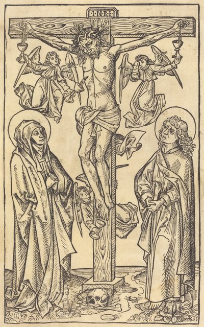 天使たちと十字架上のキリスト、c。 1490年。 作： Unbekannt