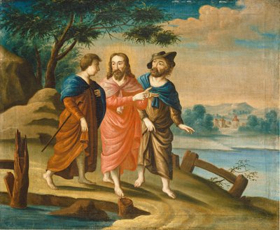 エマオへの道のキリスト、c。 17251730。 作： Unbekannt