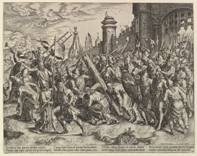 カルバリーへ向かう途中のキリスト、ca。 1560年。 作： Unbekannt