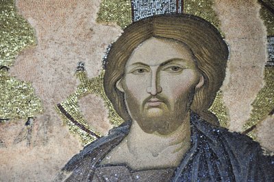 汎神論者のキリスト（栄光） 11世紀に描かれたフレスコ画 トルコ、イスタンブールのチョーラ教会（カリエ・キャミイ）の聖救世主像 作： Unbekannt