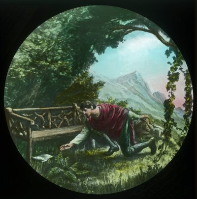 クリスチャンは戻り、巻物c1910を見つけます。 作： Unbekannt