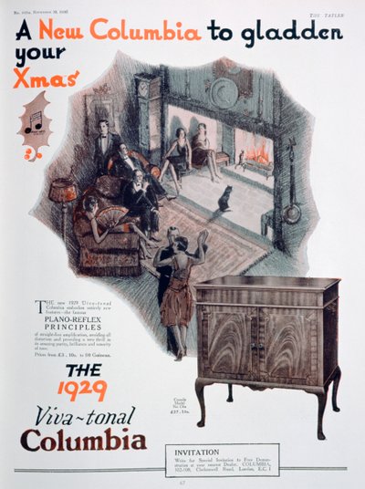 コロンビアの蓄音機のクリスマス広告、1928 作： Unbekannt